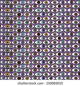 Seamless eye background pattern. Abstract eye seamless pattern. 