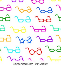 Seamless Eye Glasses Background, Full Color