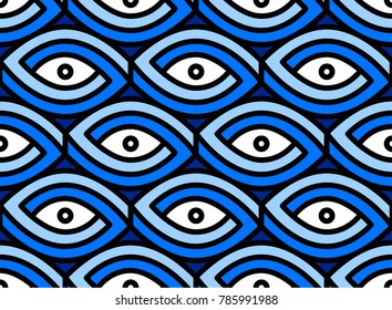 Seamless eye pattern. Impossible figure.