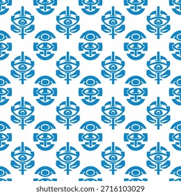 Patrón de símbolo de ojo sin fisuras. Abstractas diseño de ornamento místico. Concepto de decoración de visión esotérica para tela, papel o textil.
