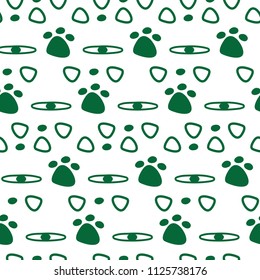 Seamless eyes and dog's foot pattern, vector illustration