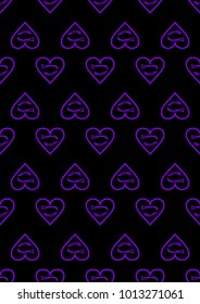  Seamless eyes in hearts pattern. Dark and magic Valentine's day vector