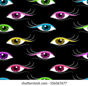 Seamless eyes pattern. Vector illustration.