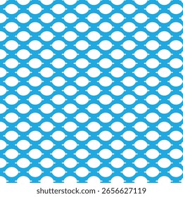 Seamless eye-shaped grid on a bright blue backdrop