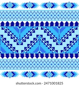 Seamless fabric art or carpet pattern Seamless pattern folk geometric art Vector design for clothing, decoration on tile surface.