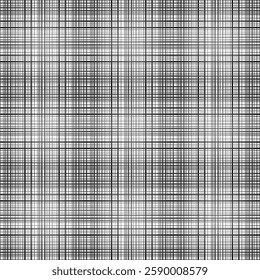 Seamless fabric background with black and white horizontal and vertical lines. EPS Vector Illustration