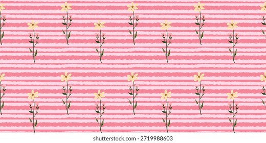 Un fondo de tela sin costuras con un llamativo patrón floral rosa de estilo vintage, perfecto para el diseño textil de vacaciones. Antecedentes de Antiguas.