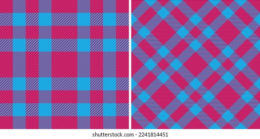 Seamless fabric background. Pattern tartan plaid. Texture textile check vector in set.