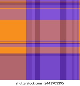 Tejido sin costura de fondo vector tartán con un patrón textil textura a cuadros en colores violeta y rojo.