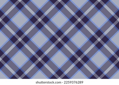 Nahtlose Stoffkontrolle. Textile Vektortartan. Muster auf strukturiertem Hintergrund in Blau und dunklen Farben.