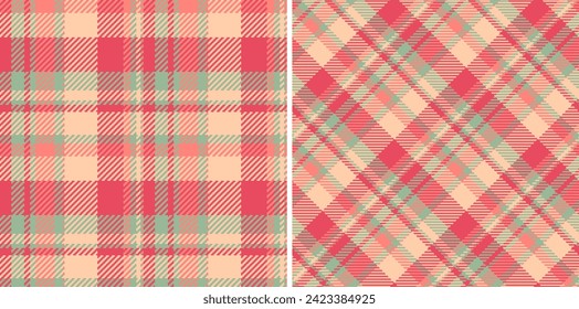 Seamless fabric check of vector pattern textile with a plaid tartan texture background. Set in christmas colours for interior design inspiration.