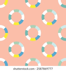 Seamless fabric of circle pattern, like illustration. Suit for package design, wallpaper, fashion print, Housing wallpaper, arty-crafty.

