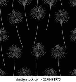 Seamless fabric of dandelion flowers design like ornament vector. Suit for package design, wallpaper, fashion print.