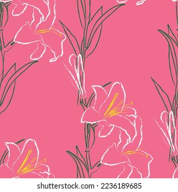 Nahtlose Stoffe der Dekoration Blumen Muster, wie minimalistischer Stil. Geeignet für Paket-Design, Bildschirmhintergrund, Modedruck.