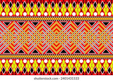 Seamless fabric design, abstract triangle pattern. Indian, Turkish, Mexican. yellow, white background. Vector design for fabric, carpet, textiles, pri