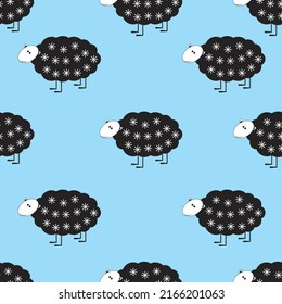 Seamless fabric design of funny sheep animal design. Graphic animal vector.