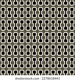Seamless Fabric Digital Background Shape Tile Concept Urban Antique Symmetrical Floral Template Art Monochrome Cover Textile Vintage Halftone Texture Design Simple Print Geometric Backdrop Pattern