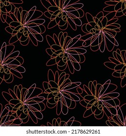 Seamless fabric of  floral Line Pattern Vector, like ornament vector. Suit for package design, wallpaper, fashion print.