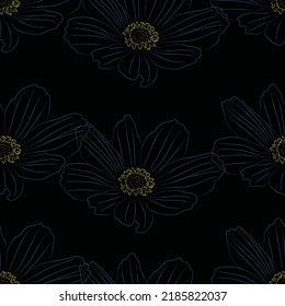 Seamless fabric of  floral Line Pattern Vector, like ornament vector. Suit for package design, wallpaper, fashion print.