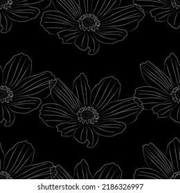 Seamless fabric of  floral Line Pattern Vector, like ornament vector. Suit for package design, wallpaper, fashion print.