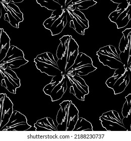 Seamless fabric of  floral Line Pattern Vector, like ornament vector. Suit for package design, wallpaper, fashion print.