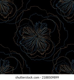 Seamless fabric of  floral Line Pattern Vector, like ornament vector. Suit for package design, wallpaper, fashion print.