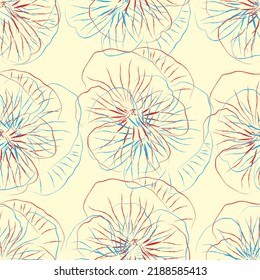 Seamless fabric of  floral Line Pattern Vector, like ornament vector. Suit for package design, wallpaper, fashion print.
