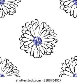 Seamless fabric of  floral Line Pattern Vector, like ornament vector. Suit for package design, wallpaper, fashion print.