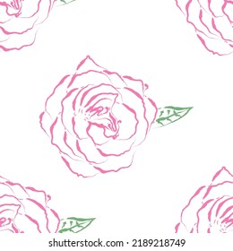 Seamless fabric of  floral Line Pattern Vector, Rose design, like ornament vector. Suit for package design, wallpaper, fashion print.