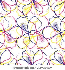 Seamless fabric of  floral Line Pattern Vector, like ornament vector. Suit for package design, wallpaper, fashion print.