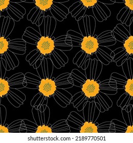 Seamless fabric of  floral Line Pattern Vector, like ornament vector. Suit for package design, wallpaper, fashion print.