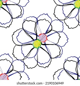 Seamless fabric of  floral Line Pattern Vector, like ornament vector. Suit for package design, wallpaper, fashion print.