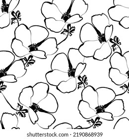 Seamless fabric of  floral Line Pattern Vector, like ornament vector. Suit for package design, wallpaper, fashion print.