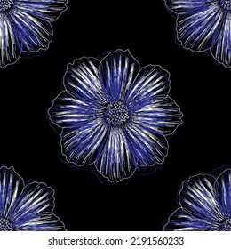 Seamless fabric of  floral Line Pattern Vector, like ornament vector. Suit for package design, wallpaper, fashion print.