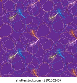 Seamless fabric of  floral Line Pattern Vector, like ornament vector. Suit for package design, wallpaper, fashion print.