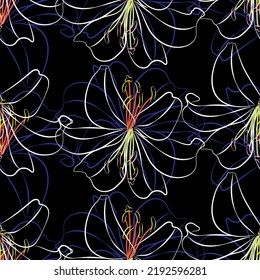 Tejido transparente del vector de patrón de línea floral, como el vector de ornamento. Suit para diseño de paquetes, fondo de pantalla, impresión de moda.