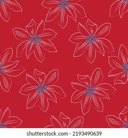 Seamless fabric of  floral Line Pattern Vector, like ornament vector. Suit for package design, wallpaper, fashion print.