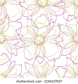Tejido transparente del vector de patrón de línea floral, como el vector de ornamento. Suit para diseño de paquetes, fondo de pantalla, impresión de moda.