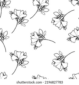 Seamless fabric of  floral Line Pattern Vector, like ornament vector. Suit for package design, wallpaper, fashion print.