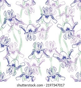 Seamless fabric of  floral Line Pattern Vector, like ornament vector. Suit for package design, wallpaper, fashion print.