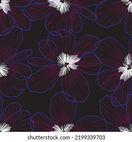 Seamless fabric of  floral Line Pattern Vector, like ornament vector. Suit for package design, wallpaper, fashion print.