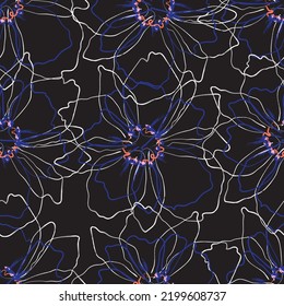 Tejido transparente del vector de patrón de línea floral, como el vector de ornamento. Suit para diseño de paquetes, fondo de pantalla, impresión de moda.