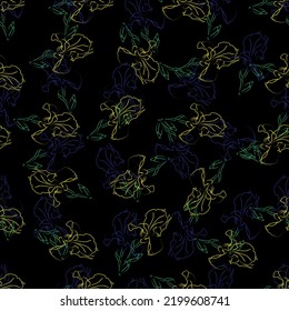 Seamless fabric of  floral Line Pattern Vector, like ornament vector. Suit for package design, wallpaper, fashion print.