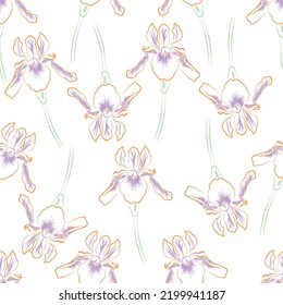 Seamless fabric of  floral Line Pattern Vector, like ornament vector. Suit for package design, wallpaper, fashion print.