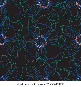 Seamless fabric of  floral Line Pattern Vector, like ornament vector. Suit for package design, wallpaper, fashion print.