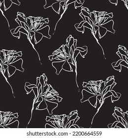 Seamless fabric of  floral Line Pattern Vector, like ornament vector. Suit for package design, wallpaper, fashion print.