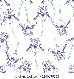 Seamless fabric of  floral Line Pattern Vector, like ornament vector. Suit for package design, wallpaper, fashion print.