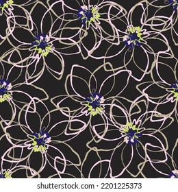 Tejido transparente del vector de patrón de línea floral, como el vector de ornamento. Suit para diseño de paquetes, fondo de pantalla, impresión de moda.