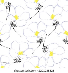 Seamless fabric of  floral Line Pattern Vector, like ornament vector. Suit for package design, wallpaper, fashion print.