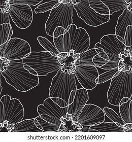 Seamless fabric of  floral Line Pattern Vector, like ornament vector. Suit for package design, wallpaper, fashion print.